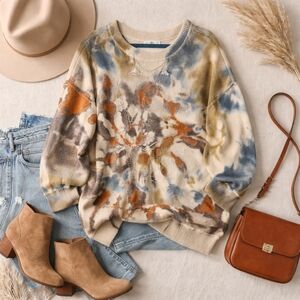 Natural Life TAYLOR Oversized Slouchy Tiedyed L Sleeve Sweater. Ladies Small